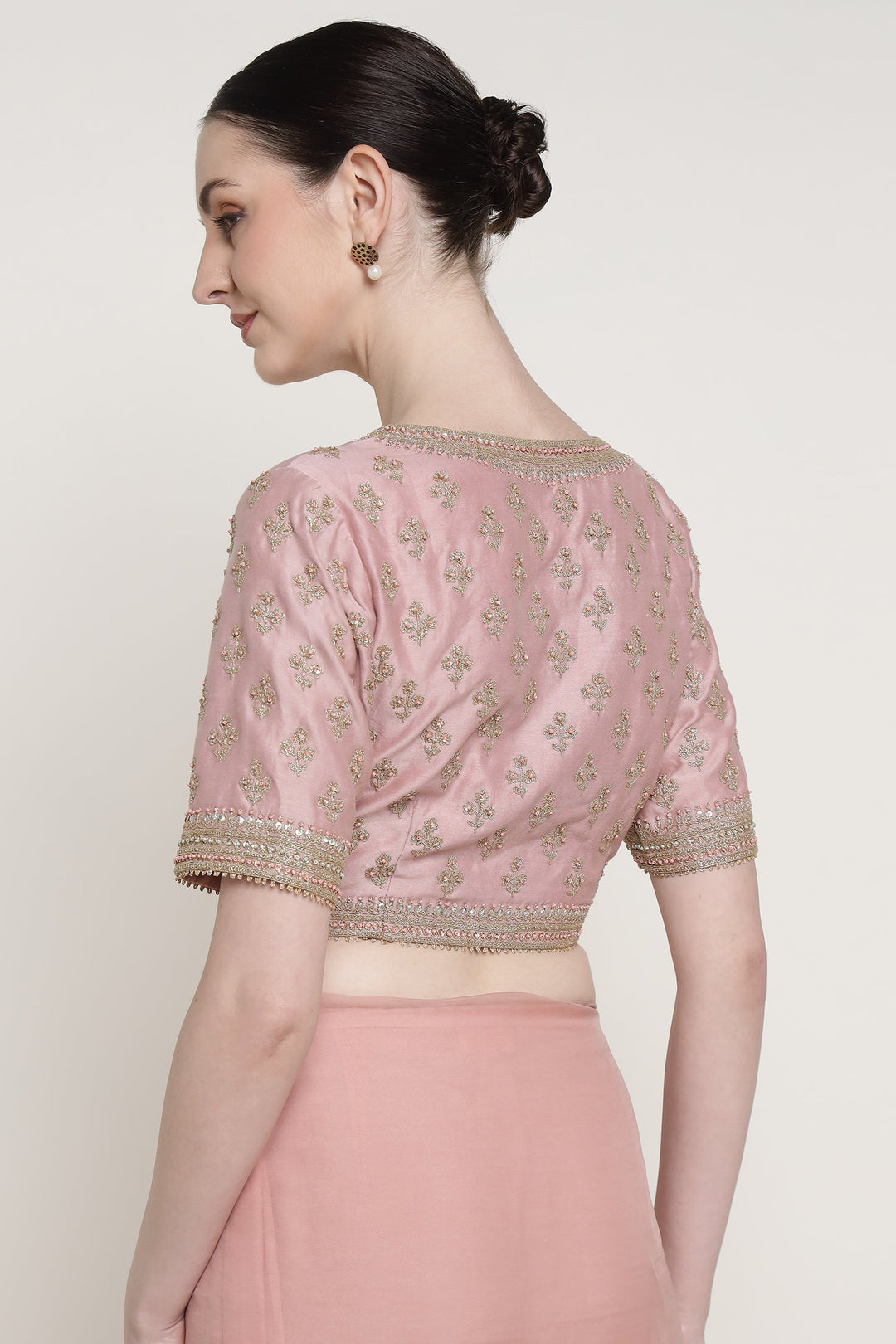 Noor Pink Vrinda Dori Saree Set