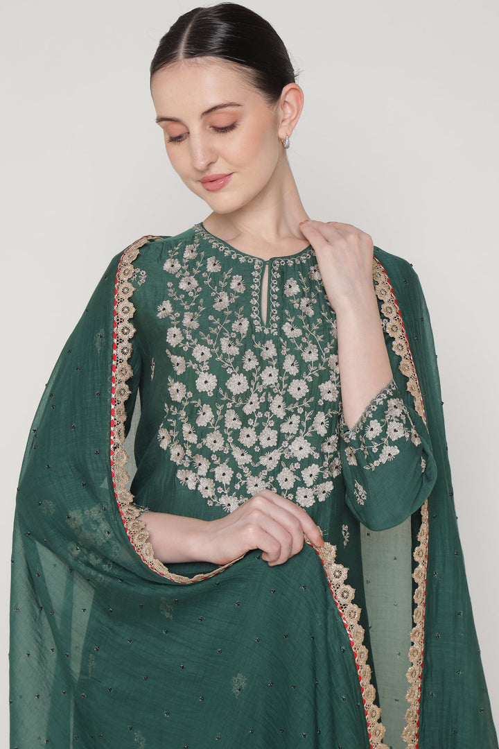 Emerald Green Beady Tales Kurta Set