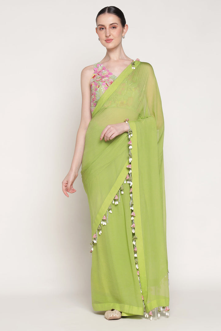 Green Serene Garden Saree