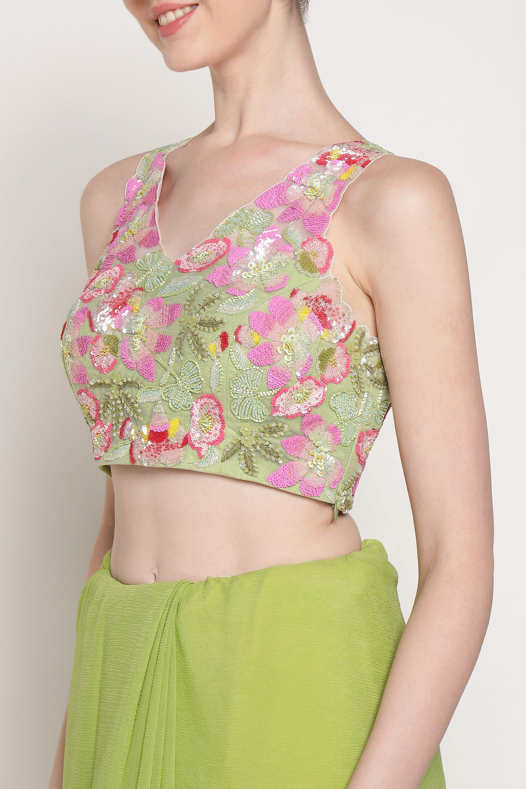 Green Serene Garden Saree