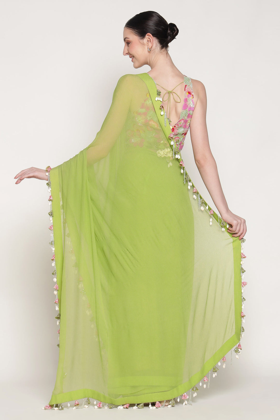 Green Serene Garden Saree