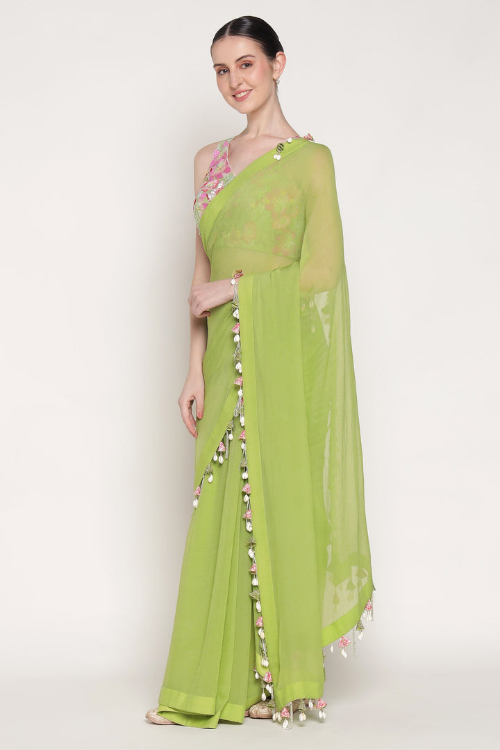 Green Serene Garden Saree