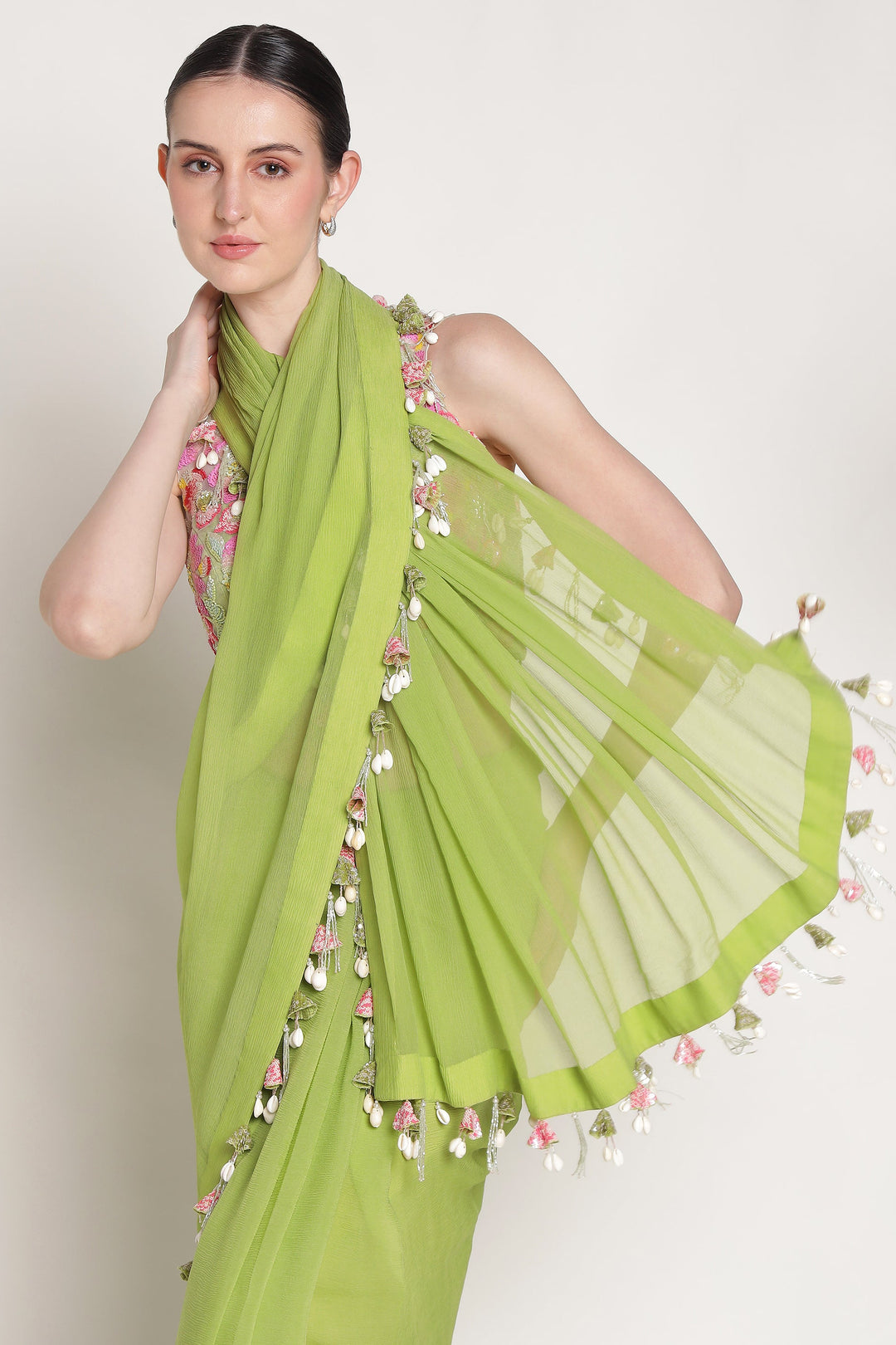 Green Serene Garden Saree