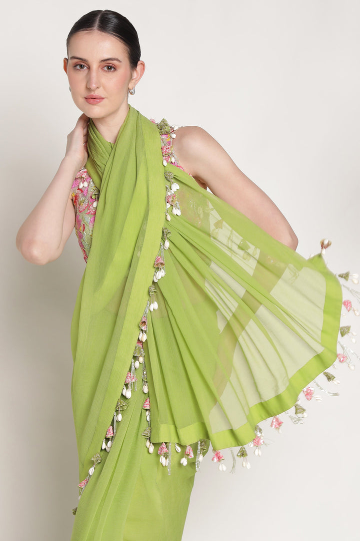 Green Serene Garden Saree
