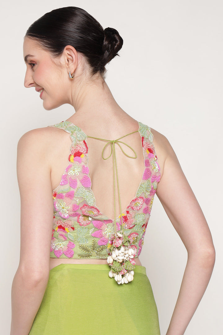 Green Serene Garden Saree