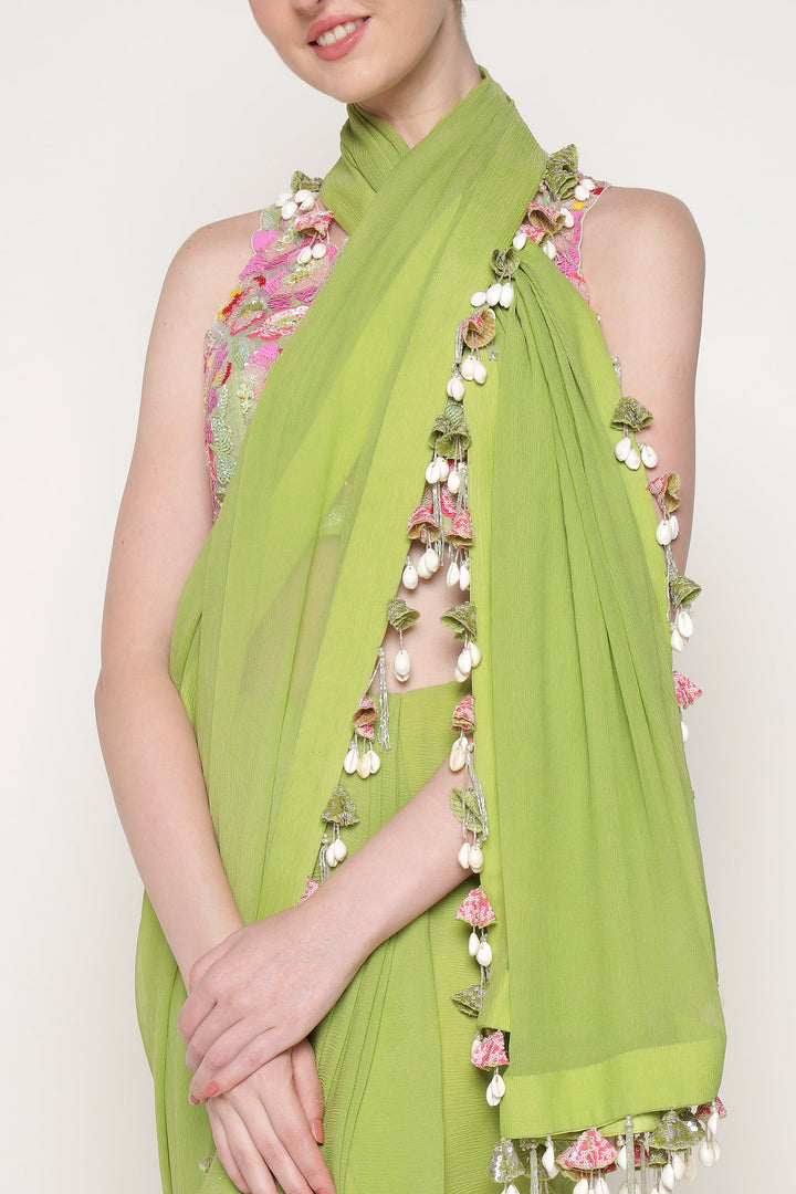 Green Serene Garden Saree