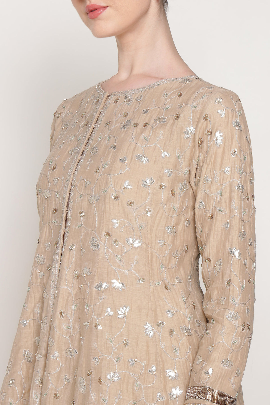 Beige Delara Short Anarkali