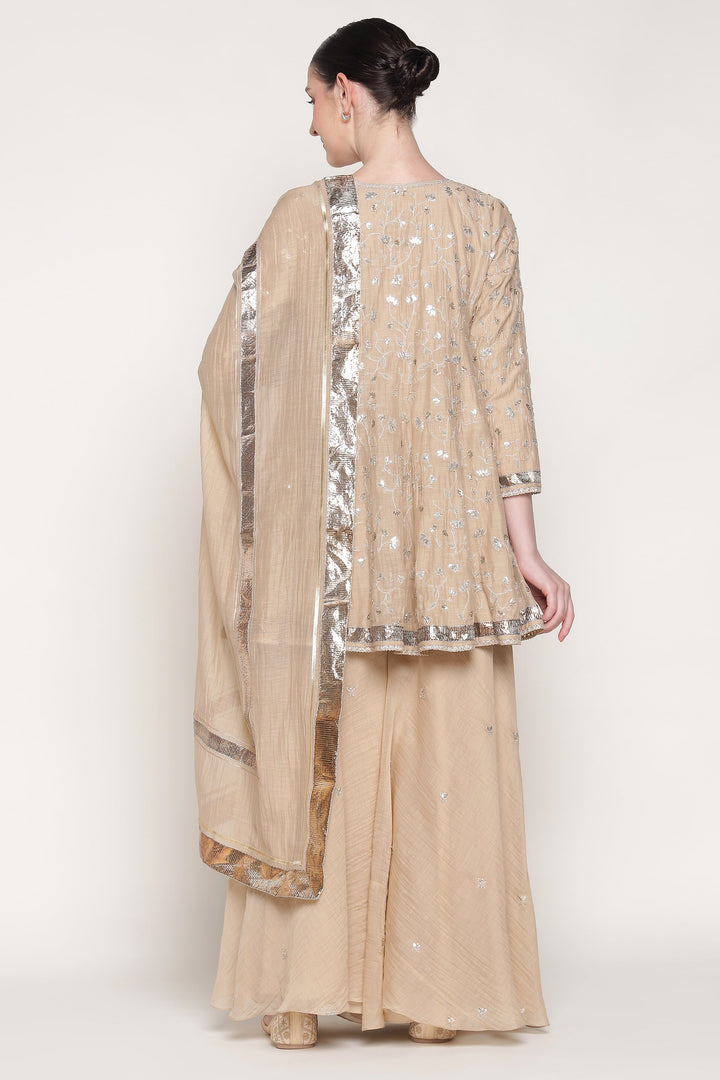 Beige Delara Short Anarkali
