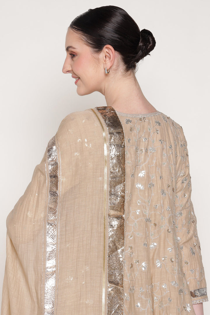 Beige Delara Short Anarkali