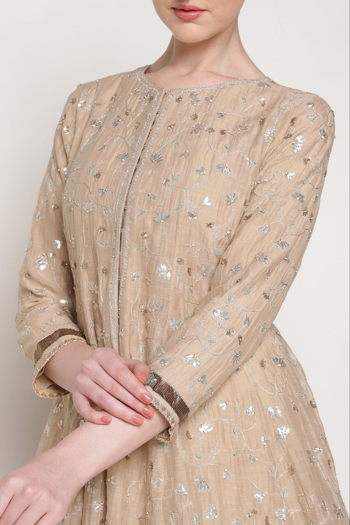 Beige Delara Short Anarkali