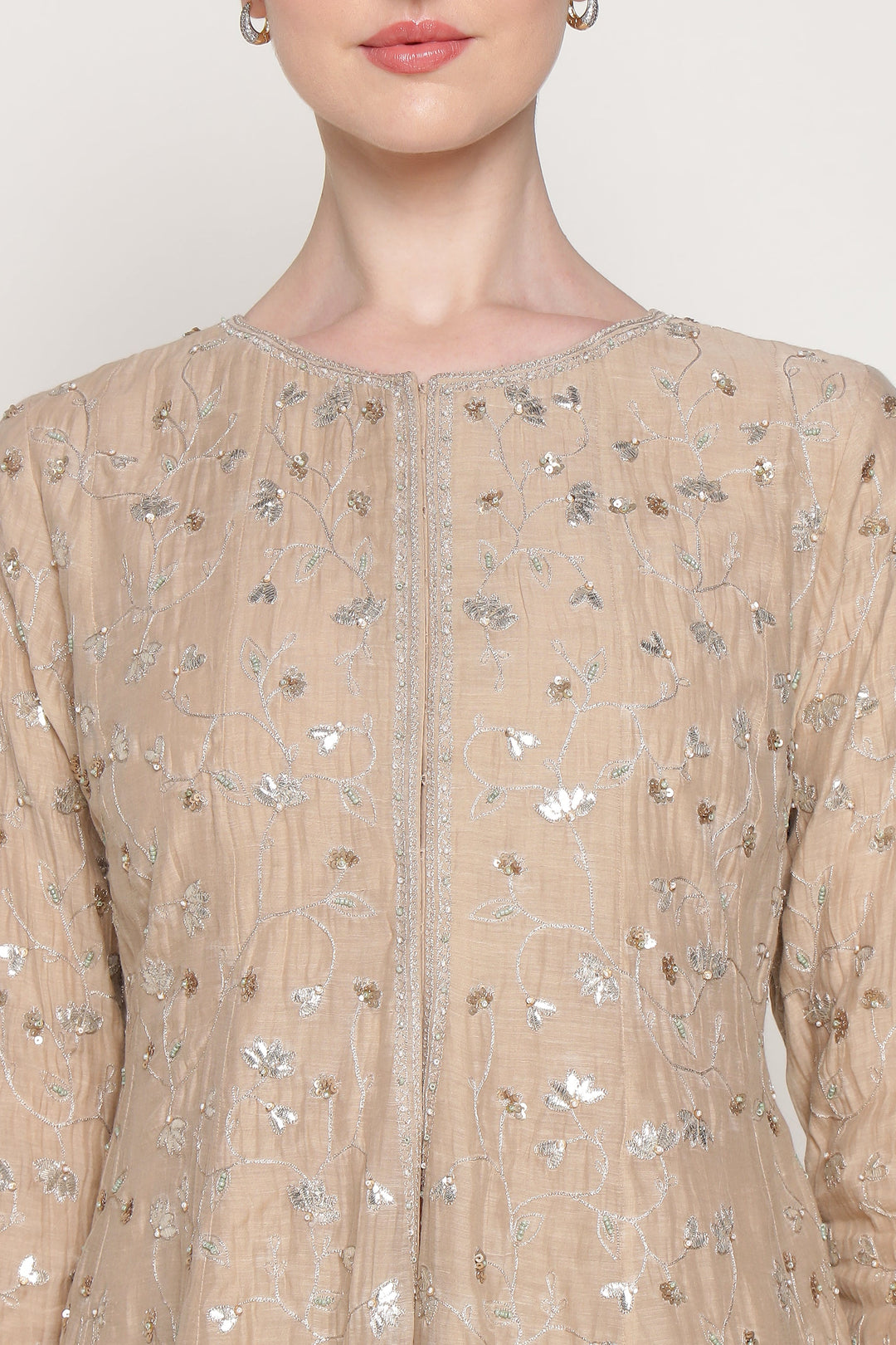 Beige Delara Short Anarkali