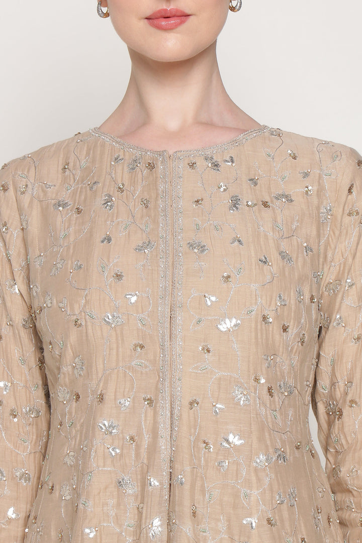 Beige Delara Short Anarkali