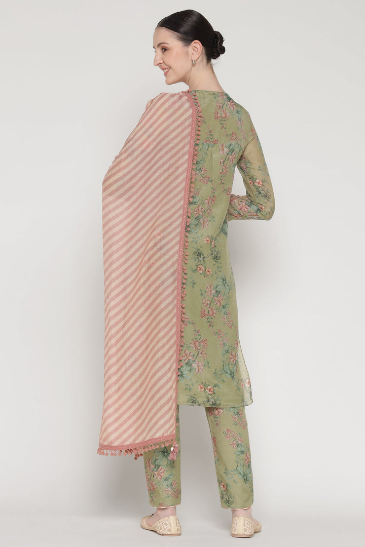 Green Bloom Shell Kurta Set