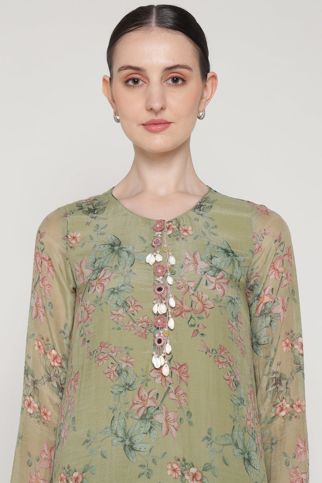 Green Bloom Shell Kurta Set