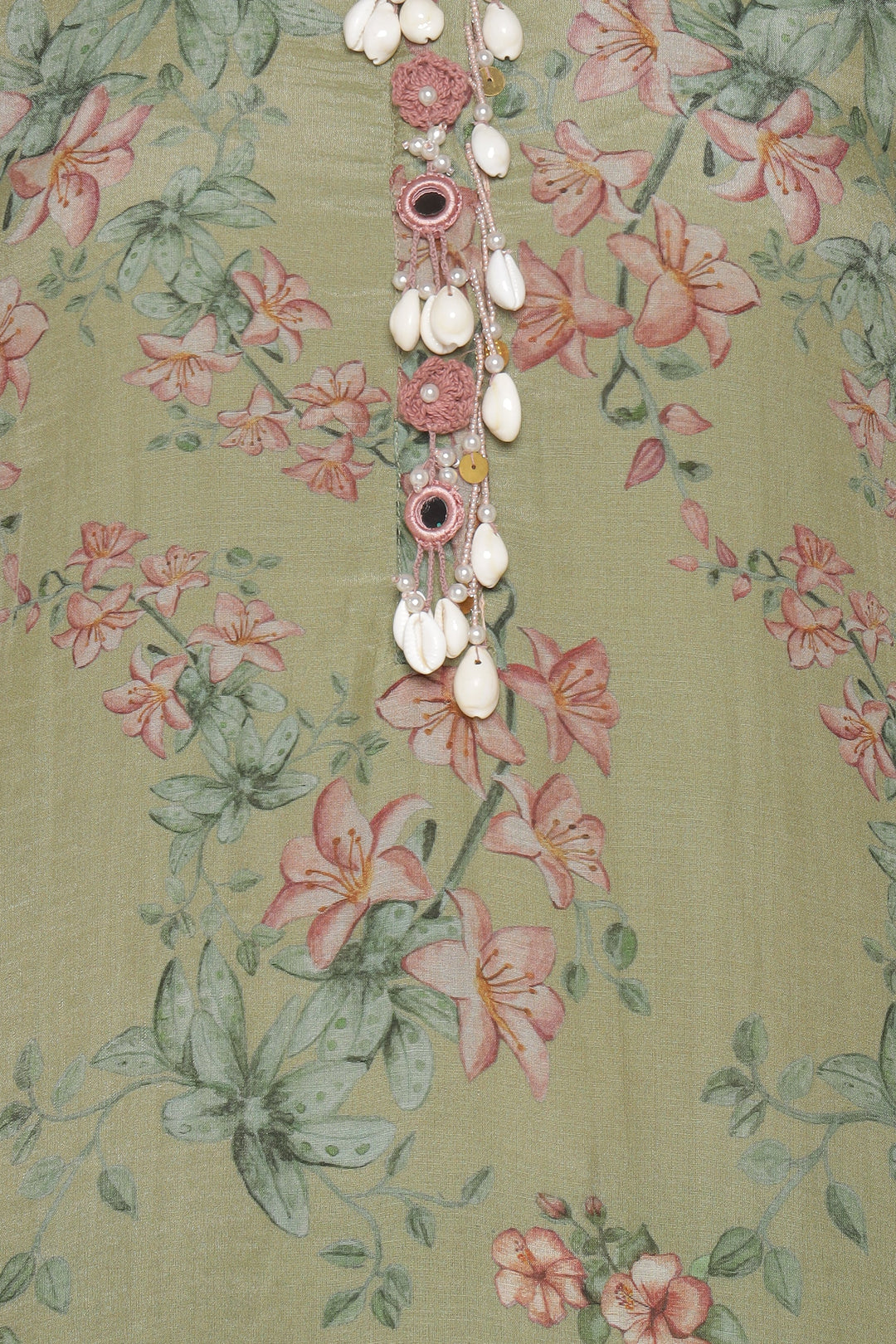 Green Bloom Shell Kurta Set