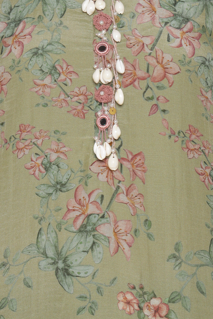 Green Bloom Shell Kurta Set