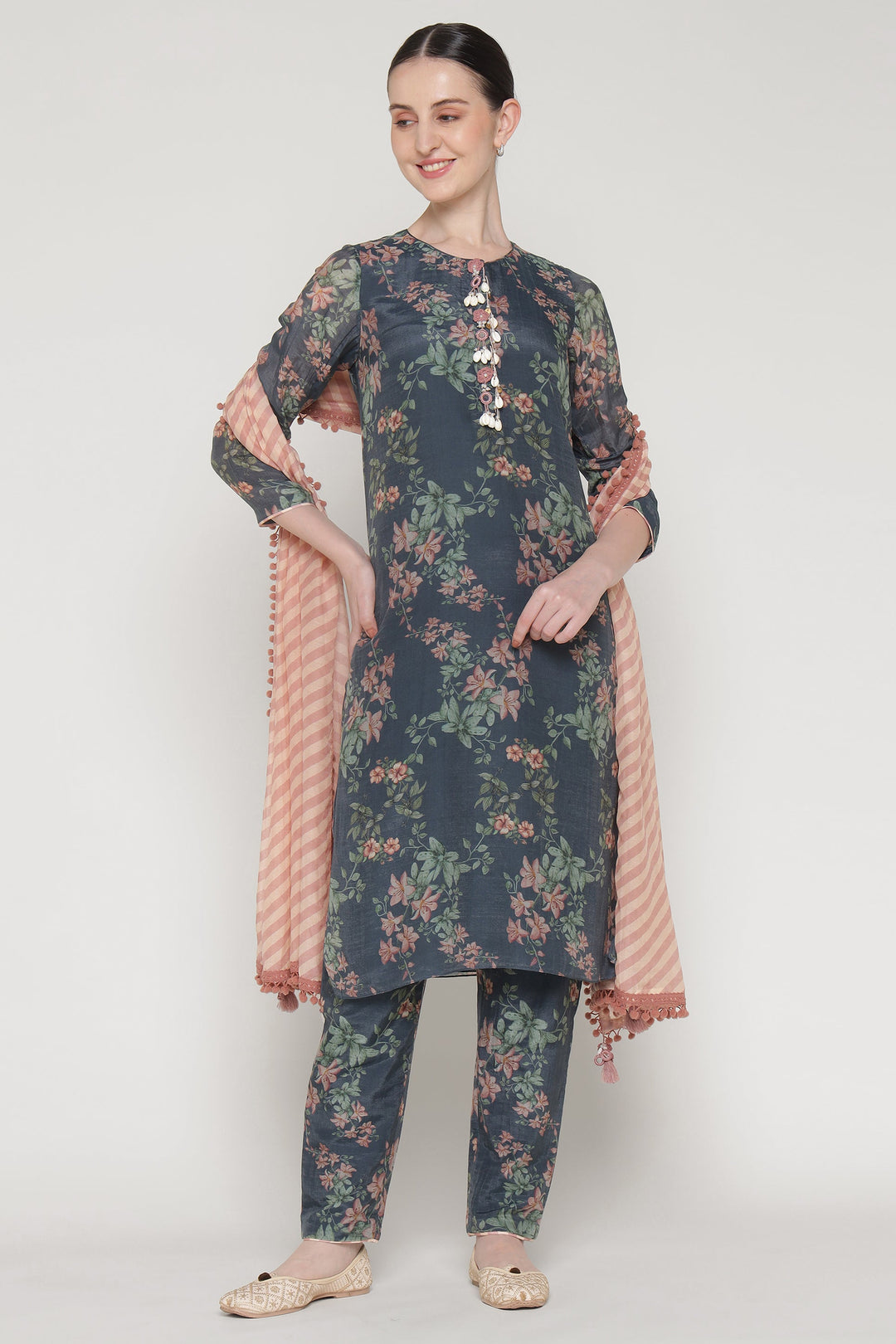 Blue Bloom Shell Kurta Set