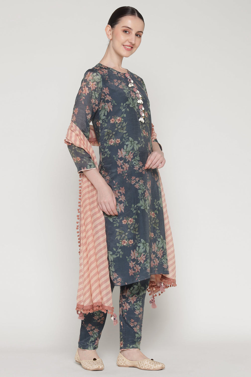 Blue Bloom Shell Kurta Set