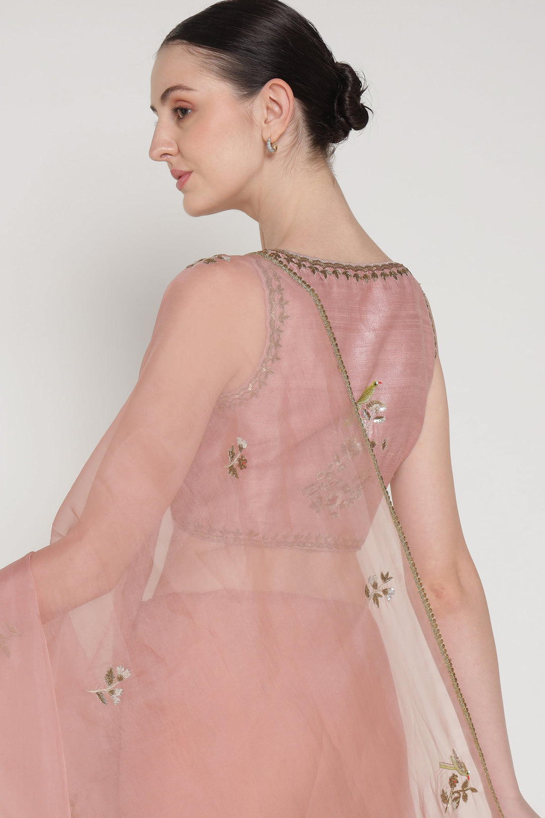 Noor Pink Blush Petal Saree