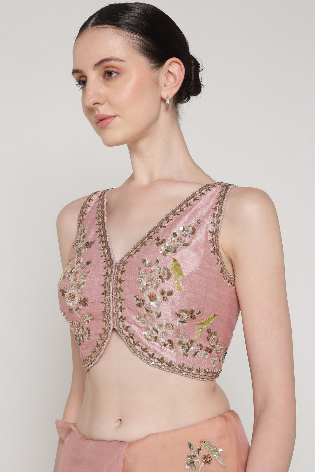 Noor Pink Blush Petal Saree