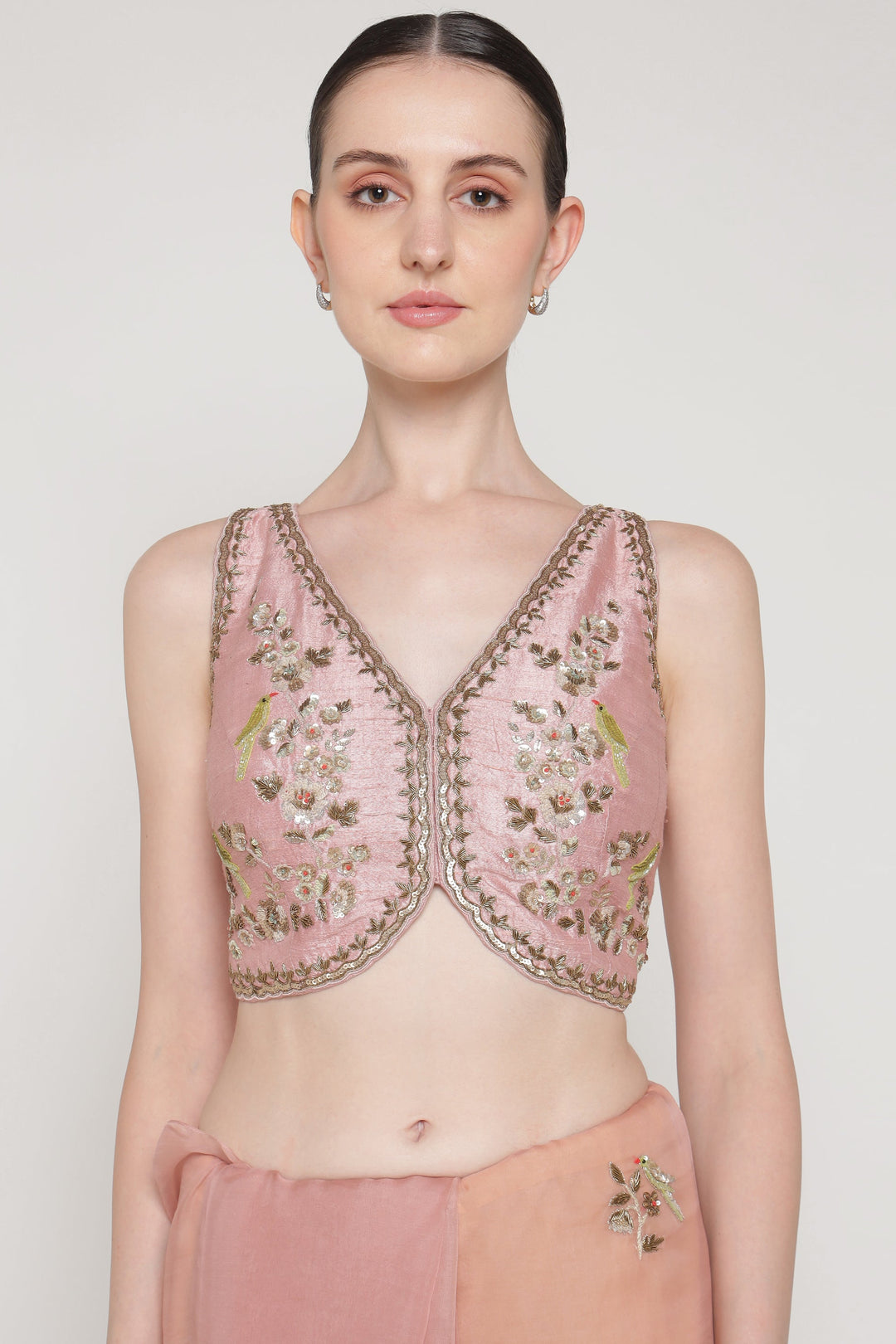 Noor Pink Blush Petal Saree