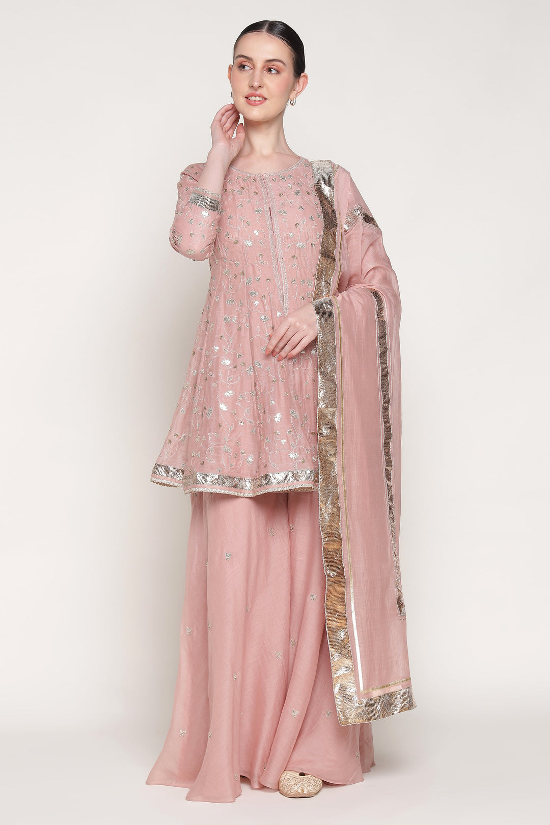 Noor Pink Delara Short Anarkali