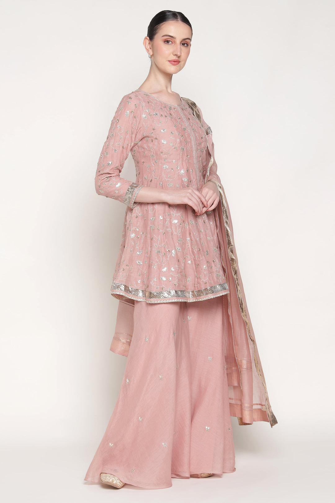 Noor Pink Delara Short Anarkali