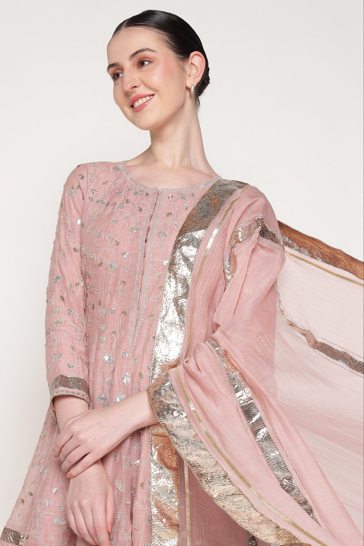 Noor Pink Delara Short Anarkali