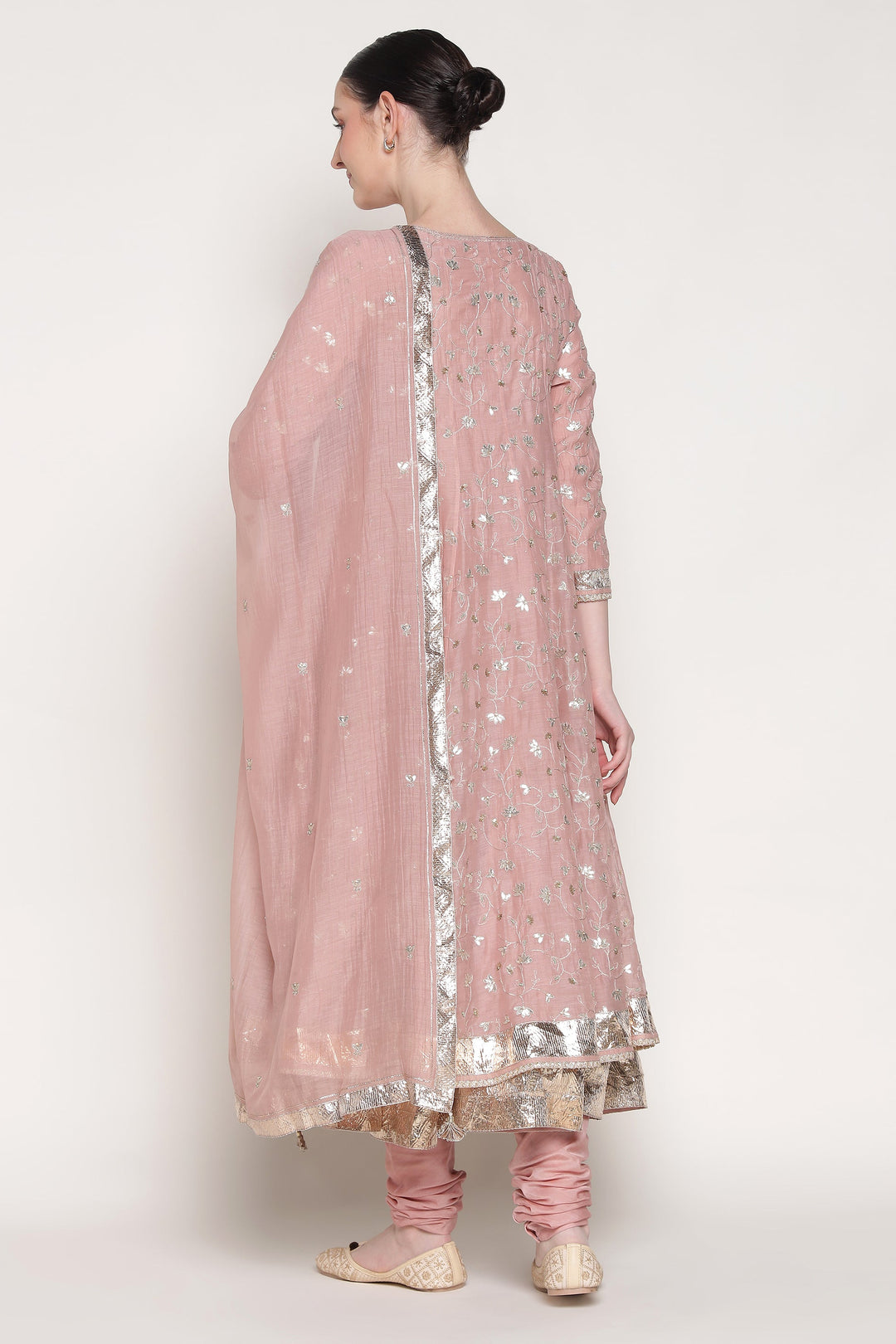 Pink Delara Long Anarkali