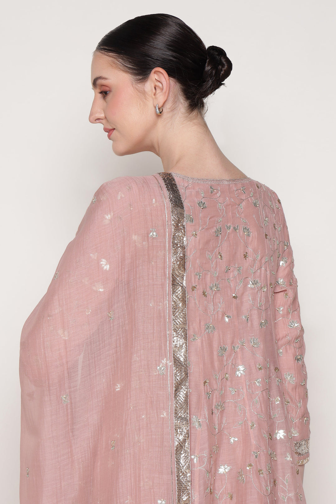 Pink Delara Long Anarkali