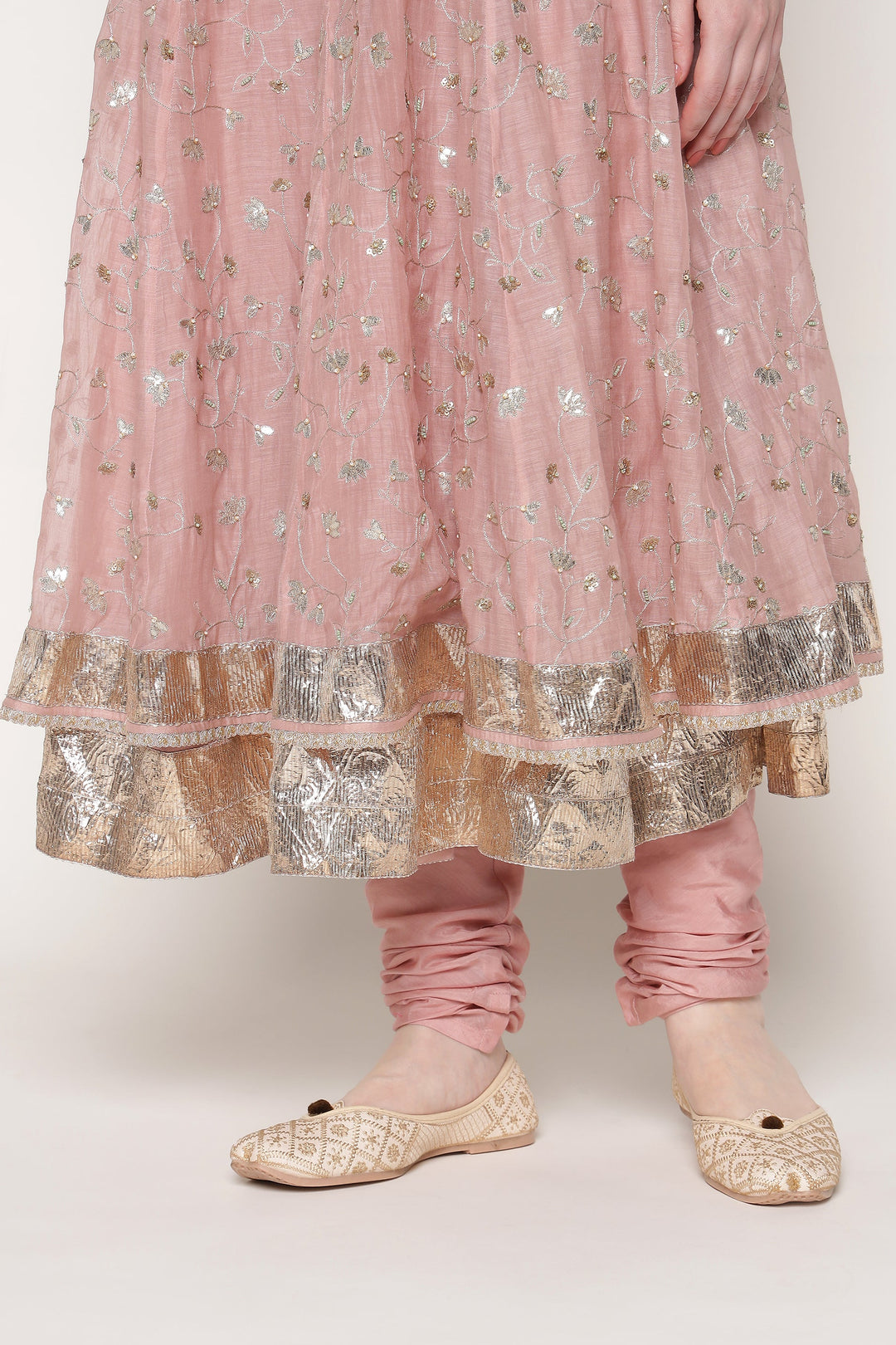 Pink Delara Long Anarkali