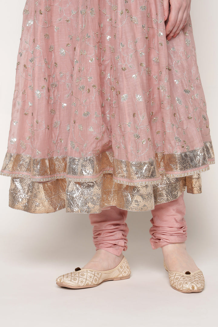 Pink Delara Long Anarkali