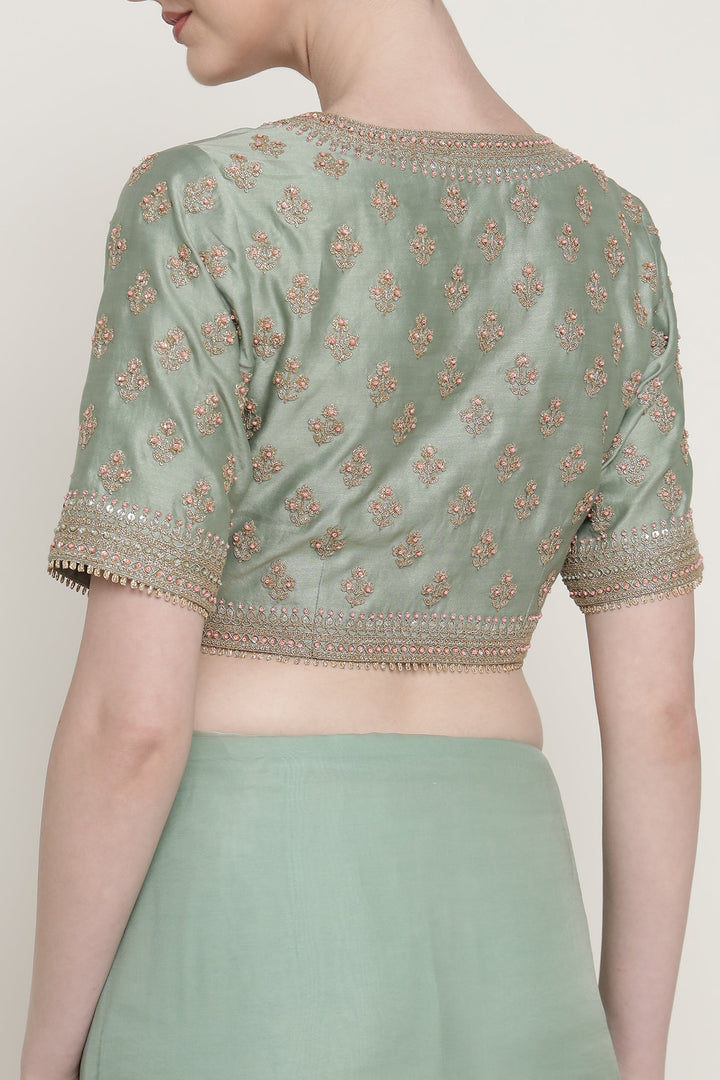 Teal Vrinda Dori Saree Set