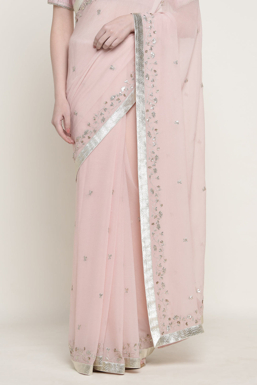 Pink Delara Saree Set