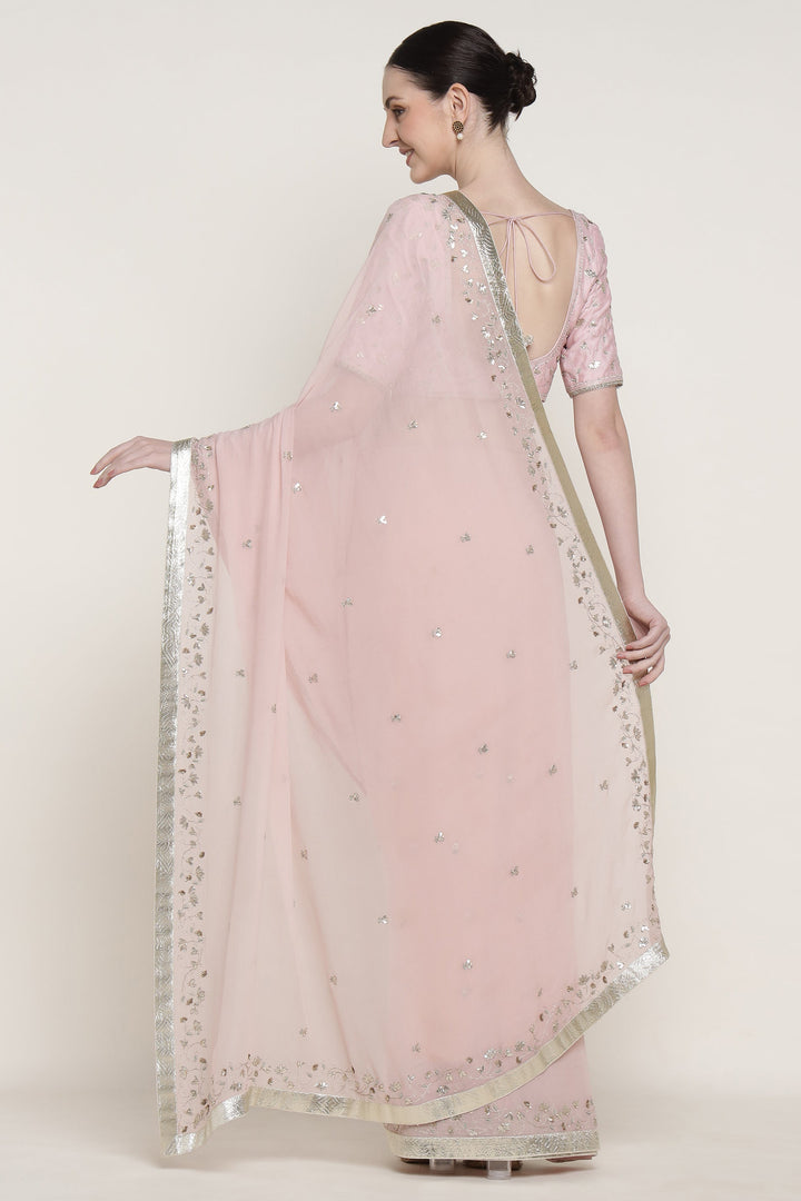 Pink Delara Saree Set