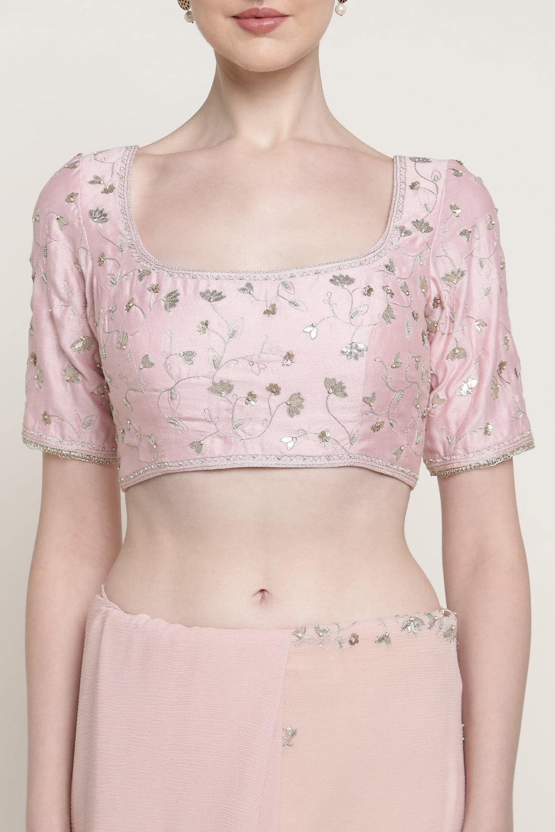 Pink Delara Saree Set