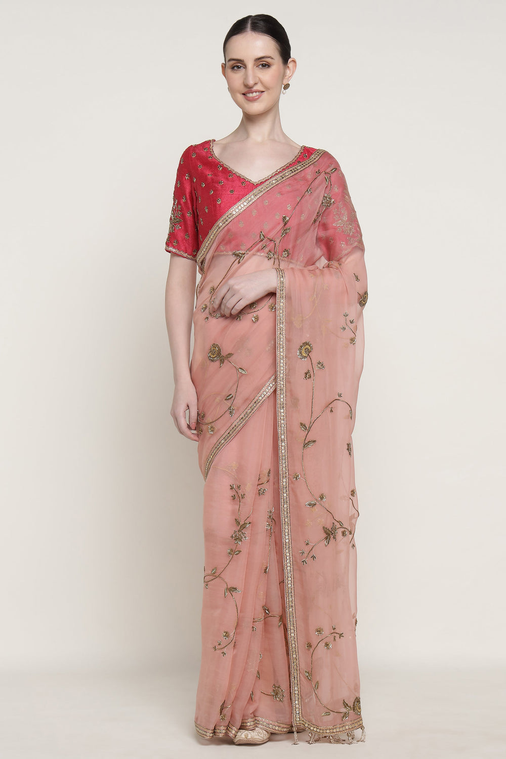 Antique Flower Saree Set