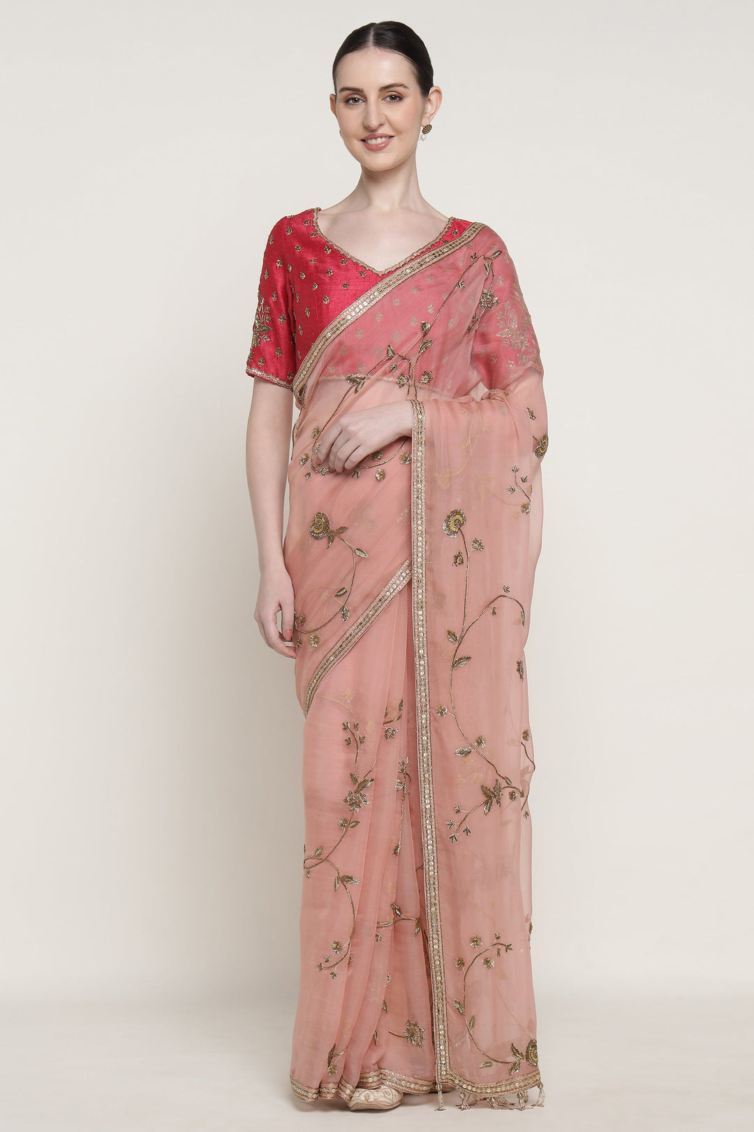 Antique Flower Saree Set