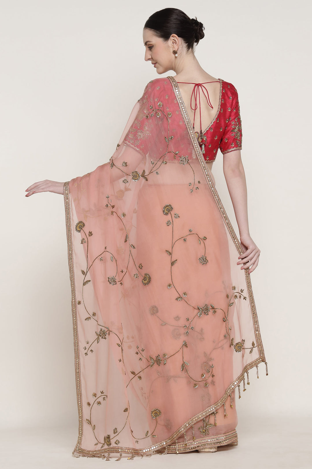 Antique Flower Saree Set