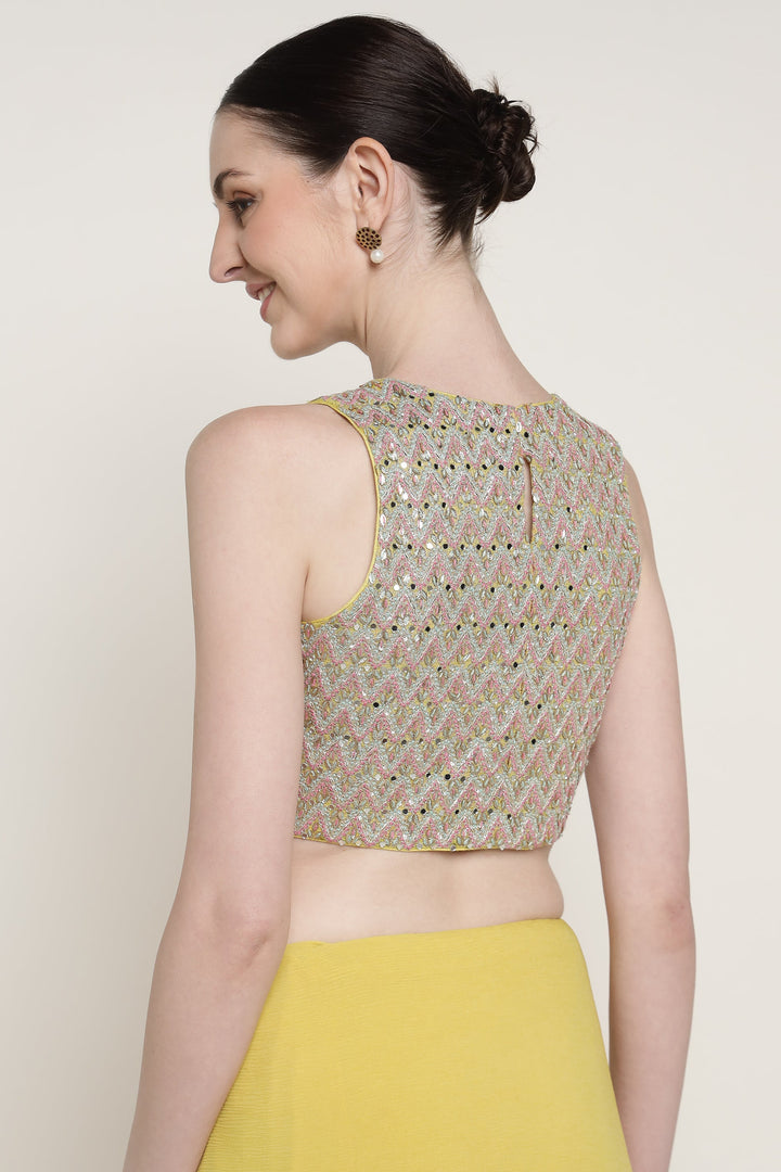 Yellow Mirage Mirror Saree