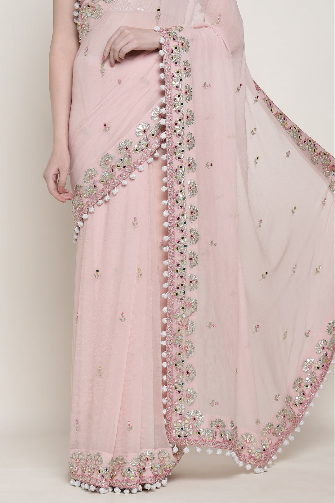 Pink Mirage Mirror Saree