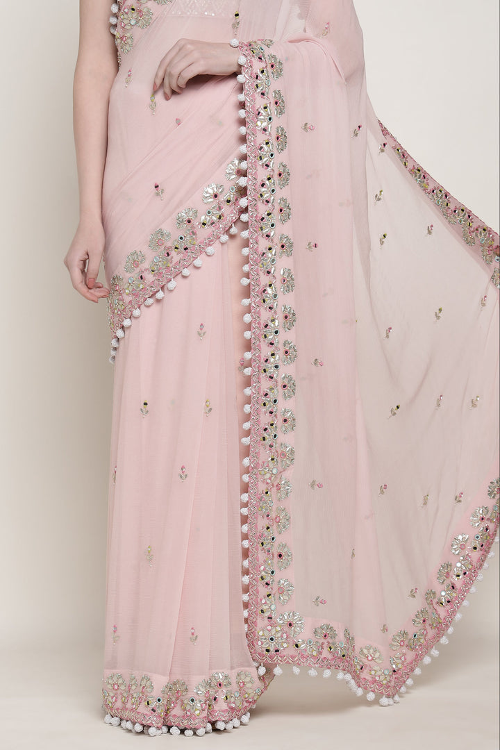 Pink Mirage Mirror Saree