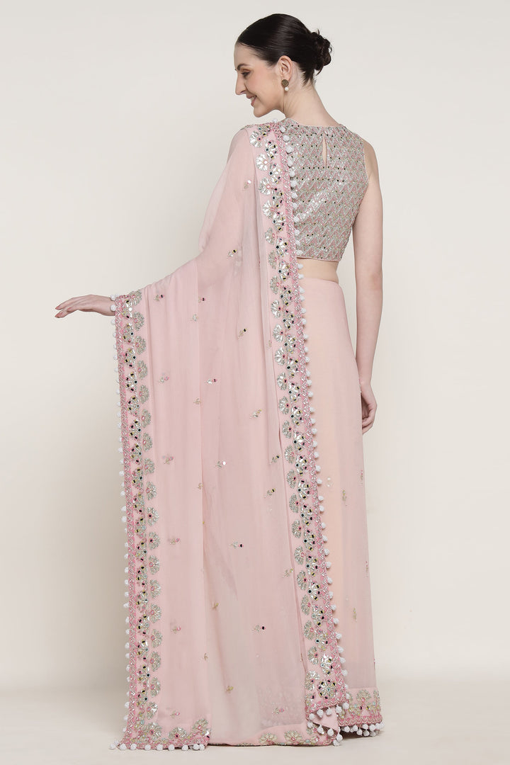 Pink Mirage Mirror Saree