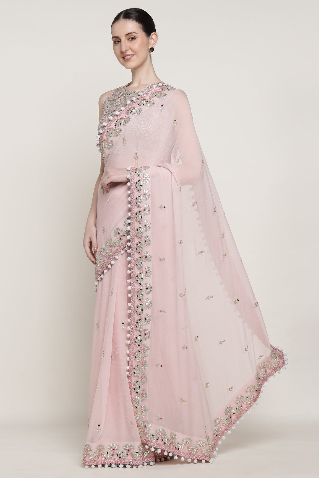 Pink Mirage Mirror Saree