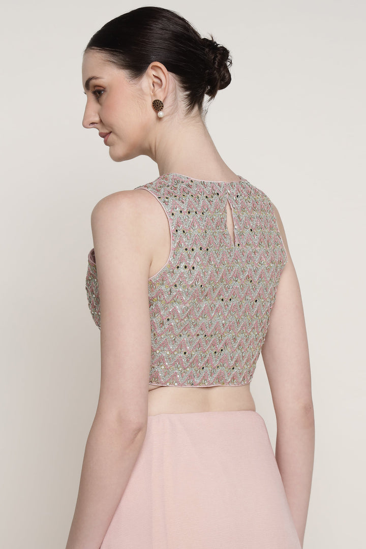 Pink Mirage Mirror Saree