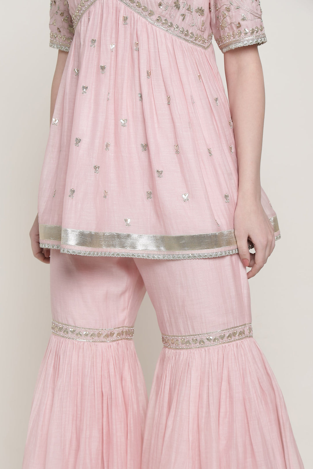 Pink Delara Short Peplum Set