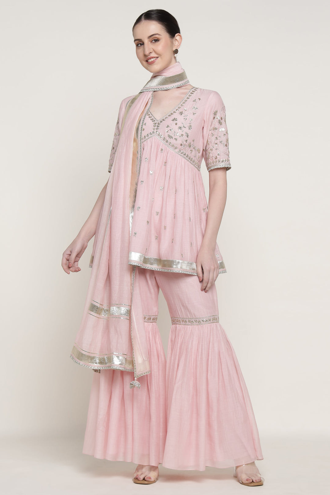 Pink Delara Short Peplum Set