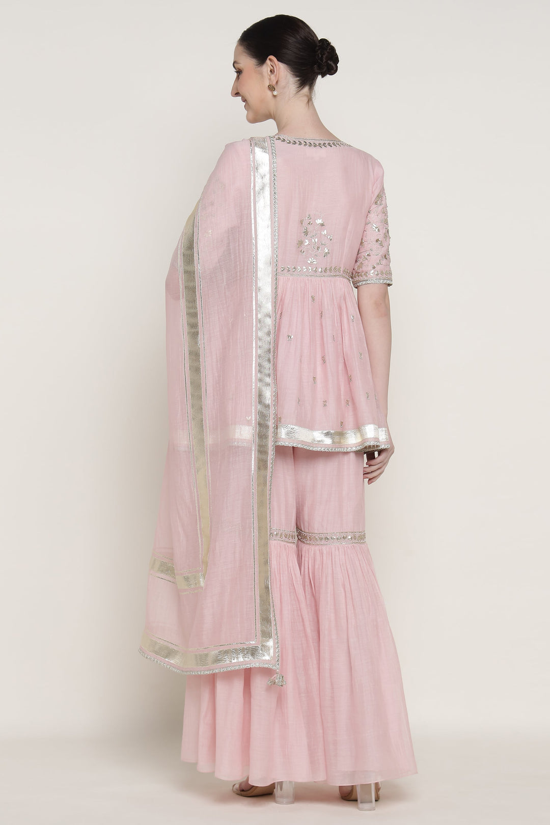 Pink Delara Short Peplum Set