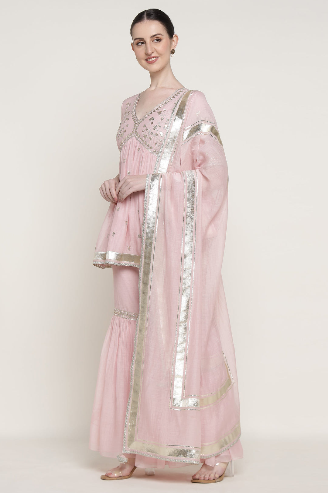 Pink Delara Short Peplum Set