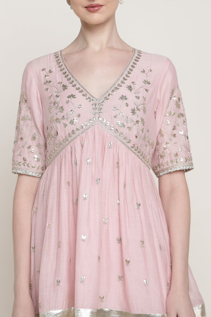 Pink Delara Short Peplum Set